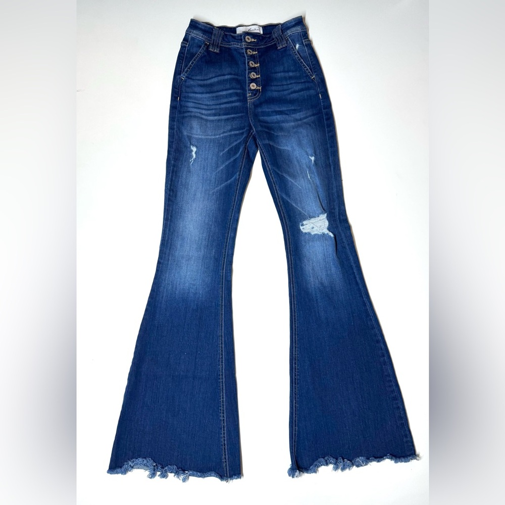 Kancan Women’s High Rise Flare Jeans Size- 1/24